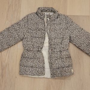 Girls Gap Leopard Print puffer jacket Size Small